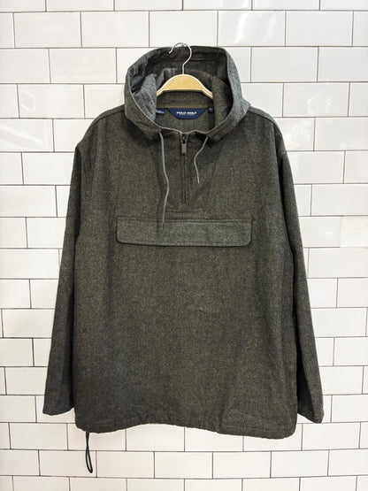 vintage polo golf ralph lauren felted wool pullover jacket - good market thrift store