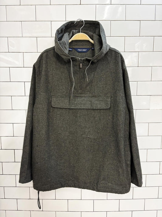 vintage polo golf ralph lauren felted wool pullover jacket - good market thrift store