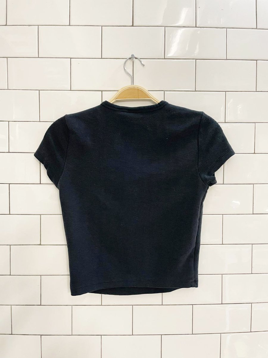 tna slit neck waffle tee - good market thrift store