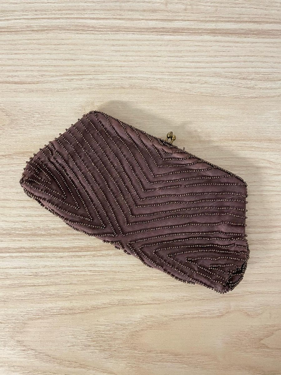 vintage handmade in belgium beaded clutch - good market thrift store