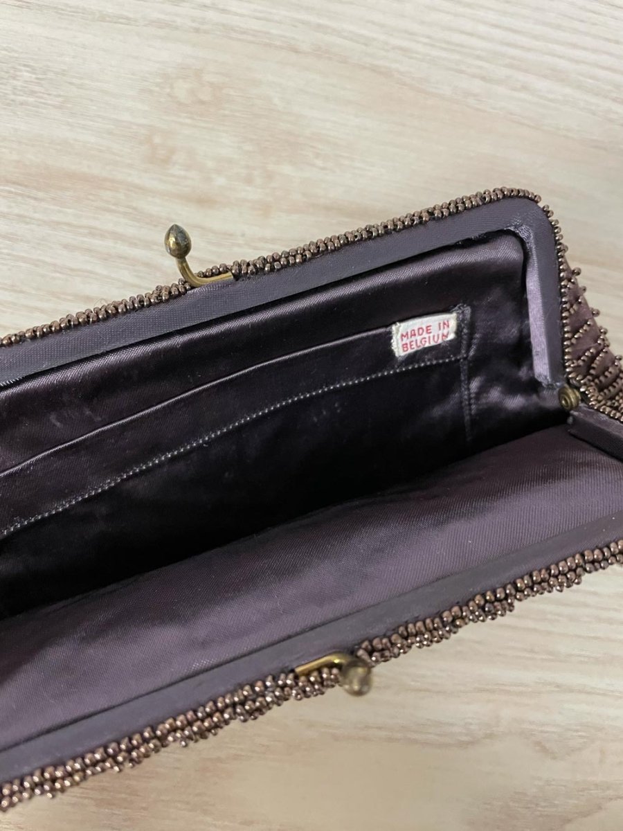 vintage handmade in belgium beaded clutch - good market thrift store