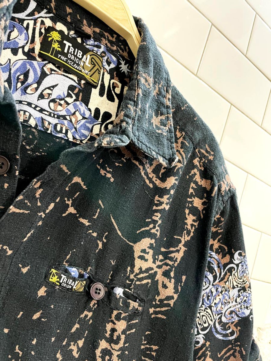y2k tribal island topical shirt - good market thrift store