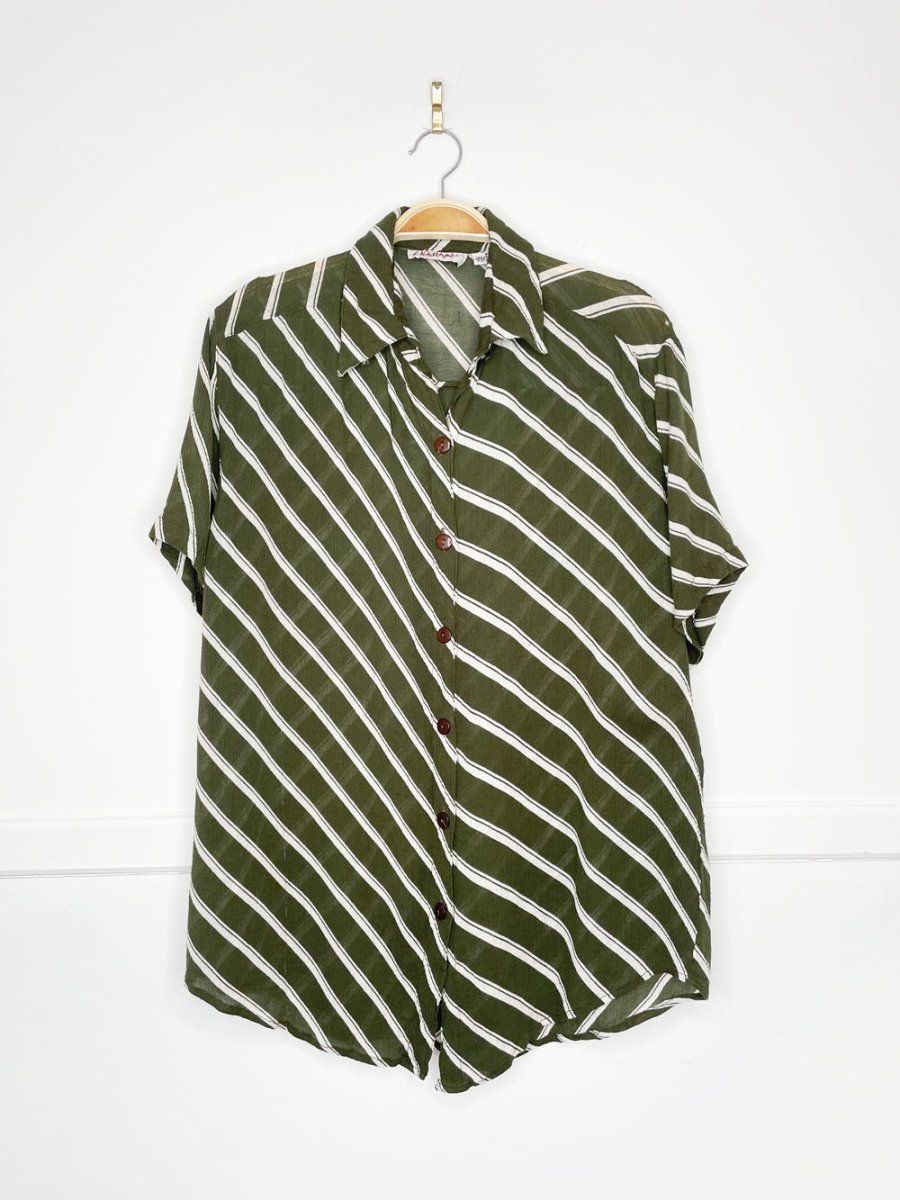 vintage 90s karan kollection lightweight rayon shirt | made in India - good market thrift store