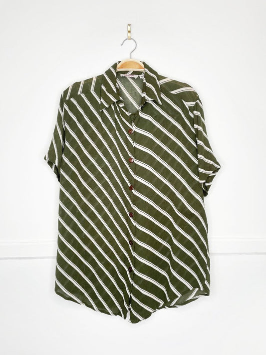 vintage 90s karan kollection lightweight rayon shirt | made in India - good market thrift store