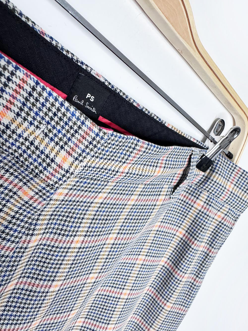 paul smith plaid wide leg cuffed tailored trouser