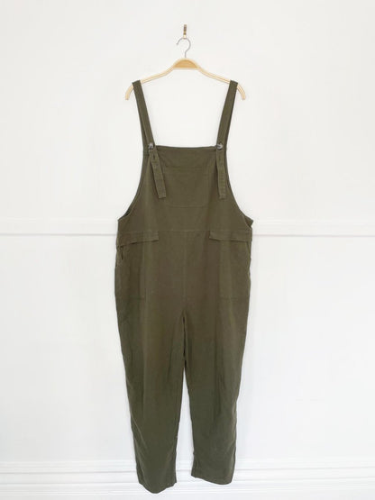 textured cotton relaxed boho overall jumpsuit - good market thrift store