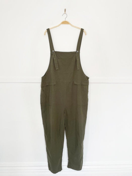 textured cotton relaxed boho overall jumpsuit - good market thrift store