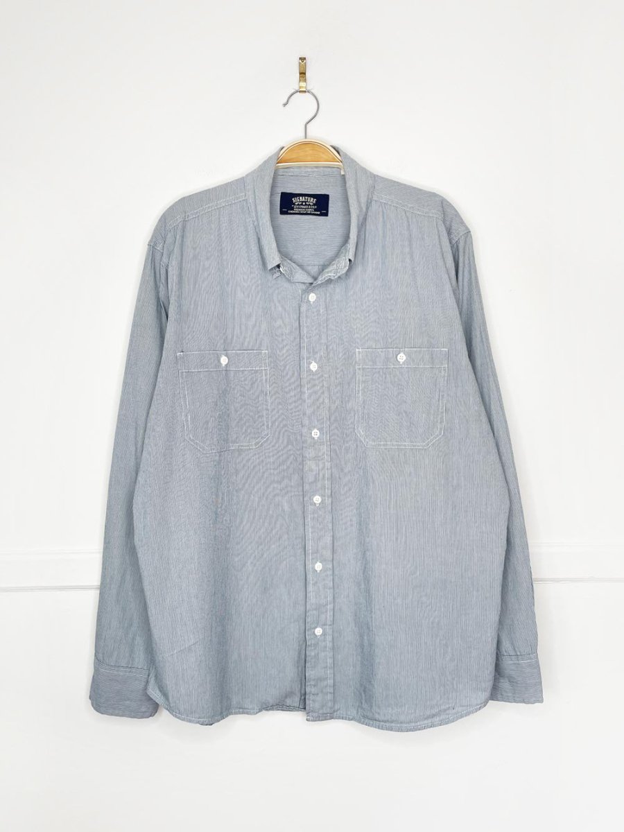 levi's blue stripe relaxed fit shirt - good market thrift store
