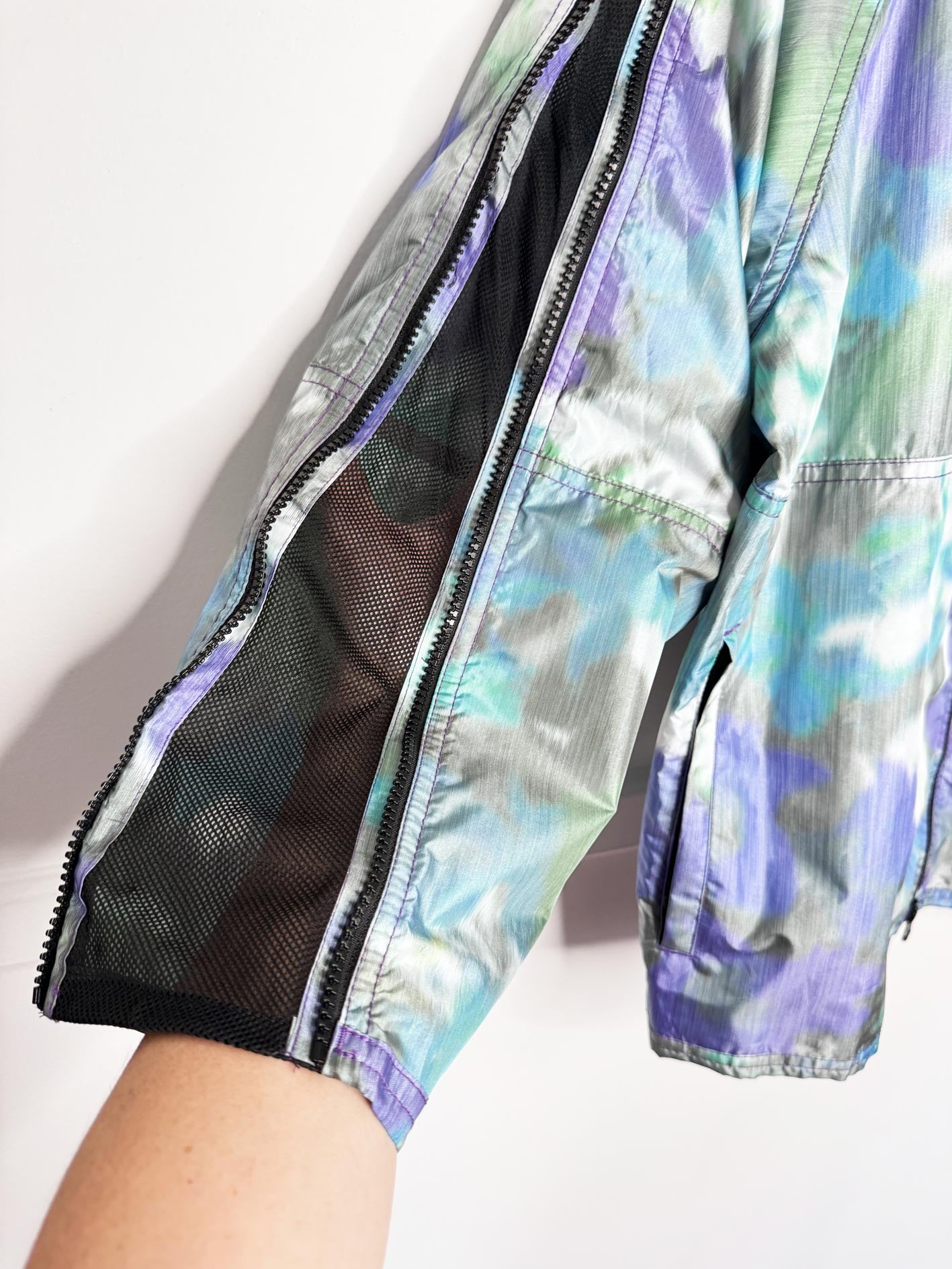 stella mccartney x adidas mesh zip sleeve run track windbreaker jacket