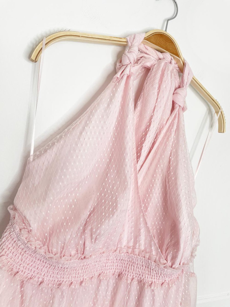 loveshackfancy x target isabelle halter tulle midi dress - good market thrift store