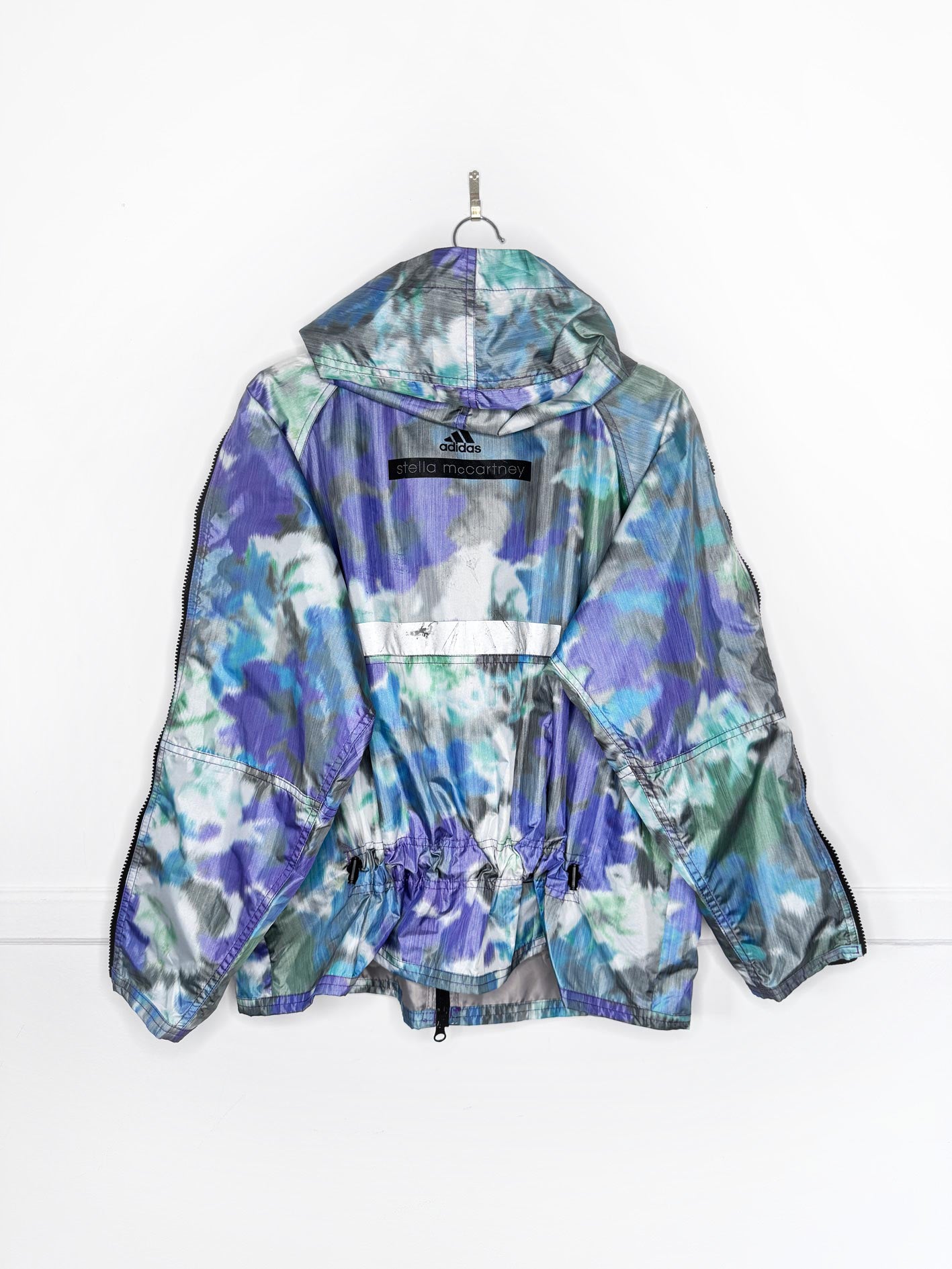 stella mccartney x adidas mesh zip sleeve run track windbreaker jacket