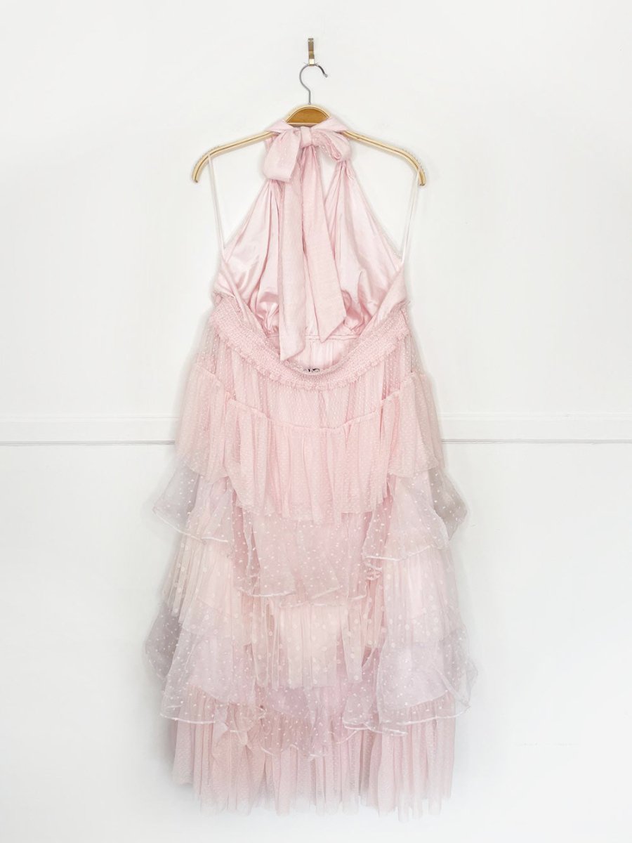 loveshackfancy x target isabelle halter tulle midi dress - good market thrift store