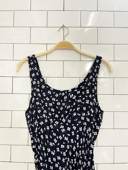 vintage 90s le chateau floral satin maxi dress - good market thrift store