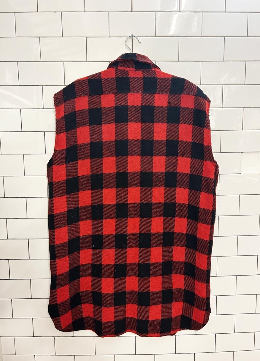 vintage 70s pilgrim sears wool plaid vest - good market thrift store
