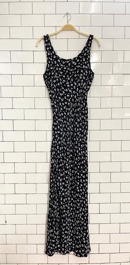 vintage 90s le chateau floral satin maxi dress - good market thrift store