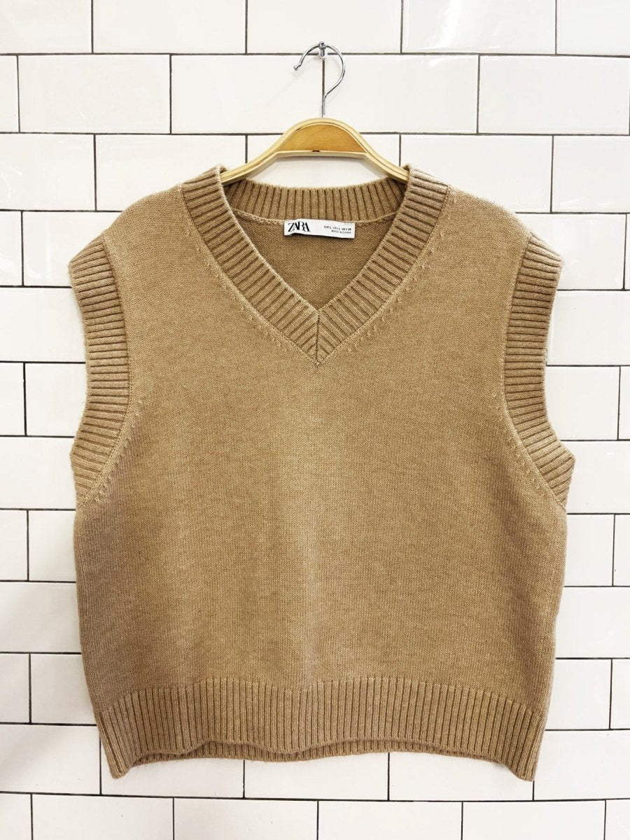 zara knit classic fit sweater vest - good market thrift store