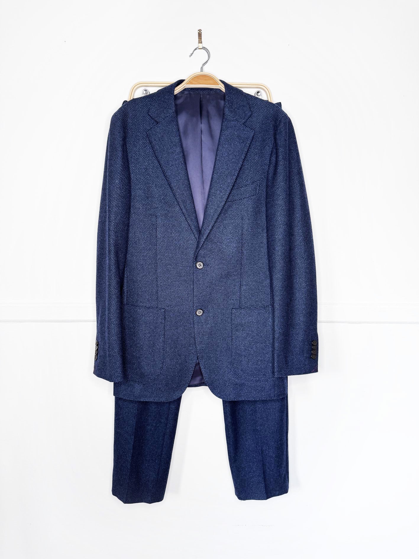 vitale barberis canonico 100% wool single breasted suit | original woolen havana flannel