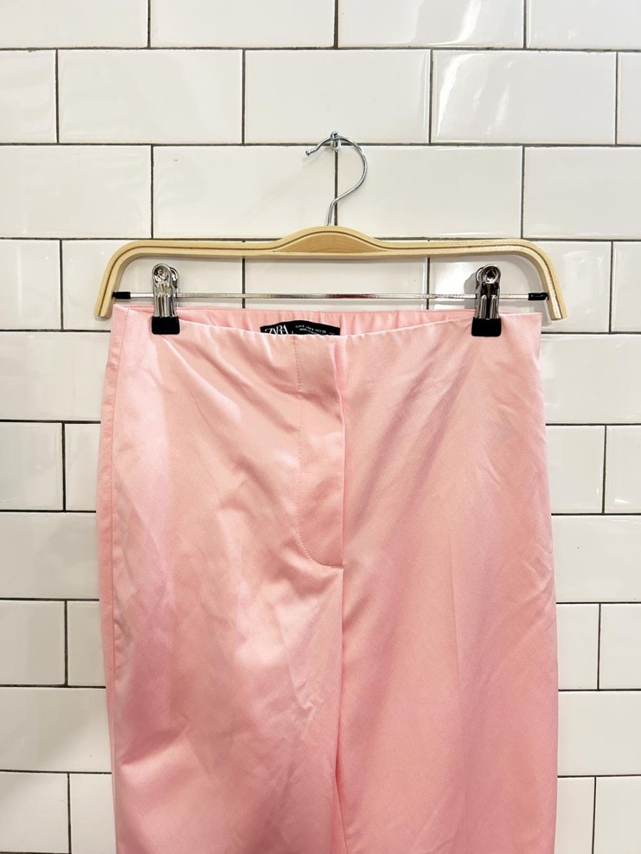 zara high rise satin flare pants - good market thrift store