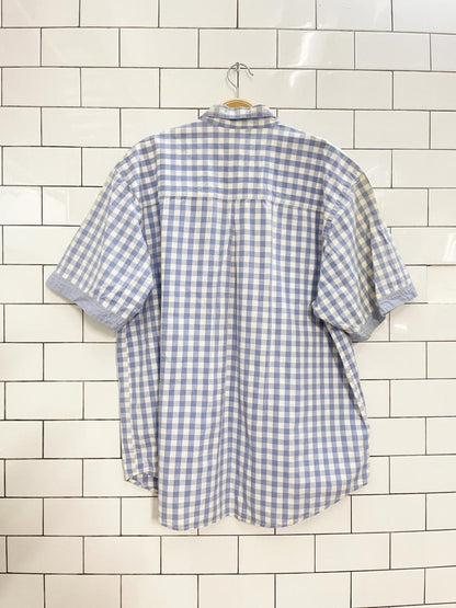 vintage 00s cotton cove picnic plaid shirt - good market thrift store