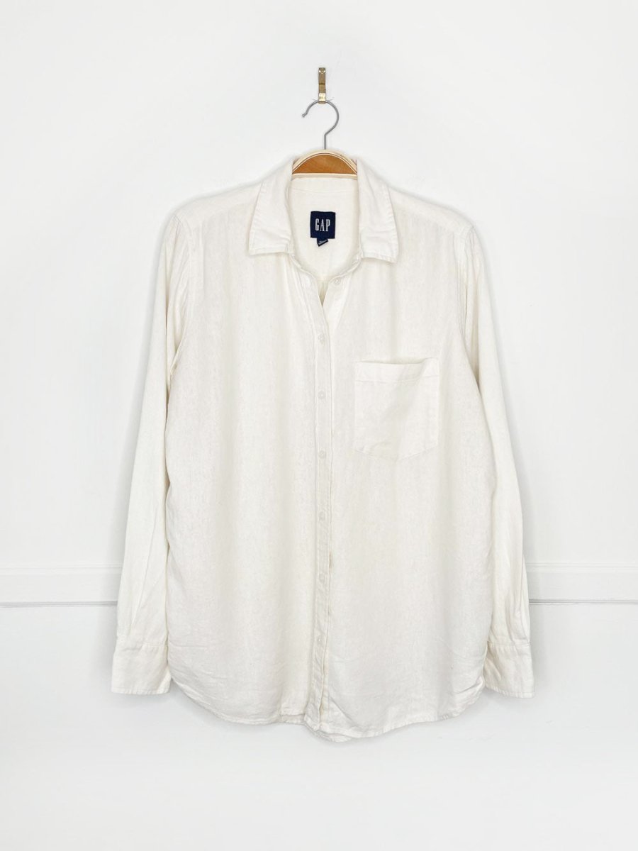 gap linen - blend button down shirt - good market thrift store