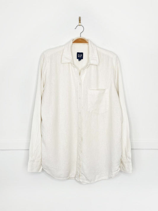 gap linen - blend button down shirt - good market thrift store