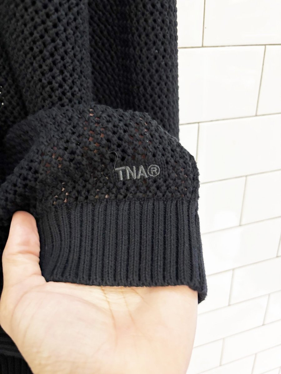 tna alameda mesh knit loose fit crewneck sweater | artizia - good market thrift store