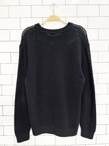 tna alameda mesh knit loose fit crewneck sweater | artizia - good market thrift store