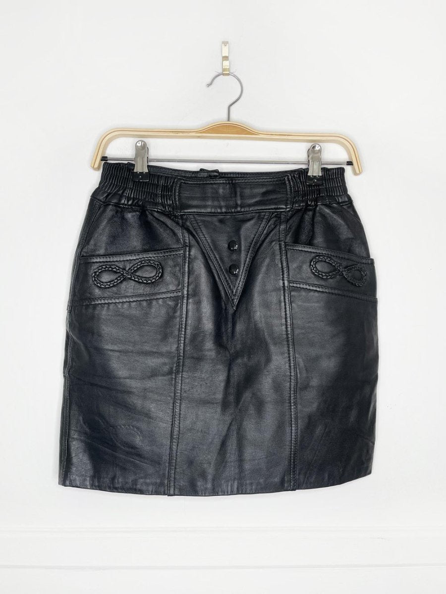 vintage 80s wealthy butter leather mini skirt - good market thrift store