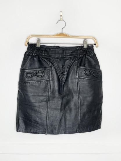 vintage 80s wealthy butter leather mini skirt - good market thrift store
