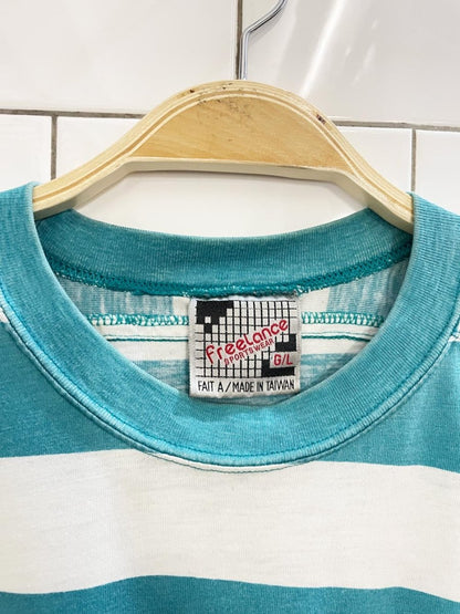 vintage 90s freelance striped tee - good market thrift store
