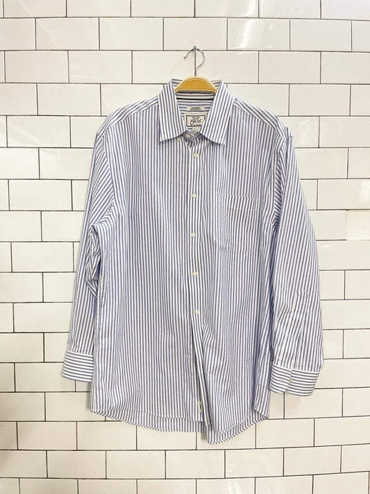 jos a bank oversized striped boyfriend shirt - good market thrift store
