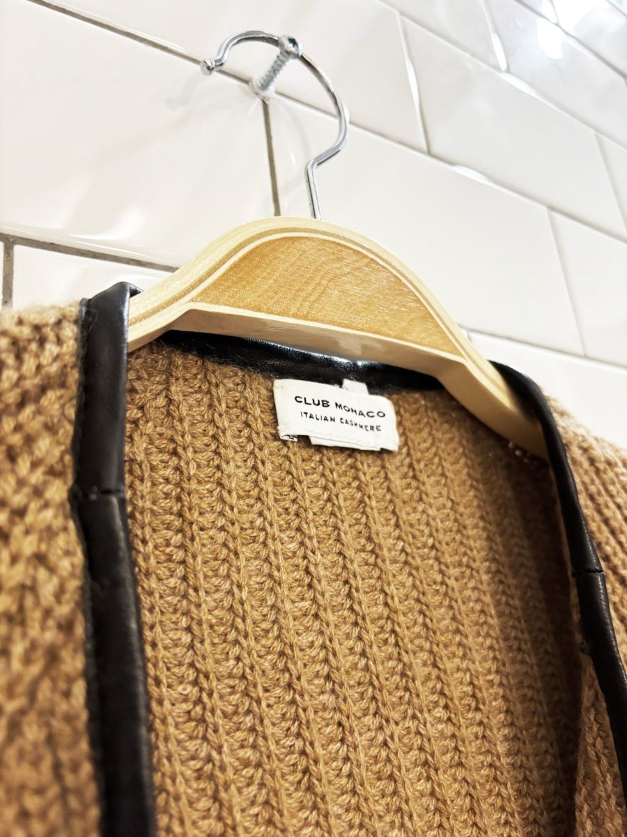 club monaco 100% italian cashmere ribbed knit shawl - good market thrift store