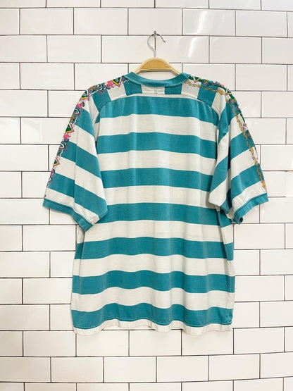 vintage 90s freelance striped tee - good market thrift store