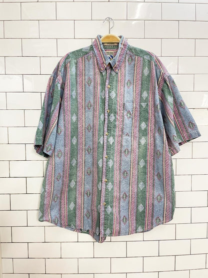 vintage 90s tt&co aztec shirt - good market thrift store