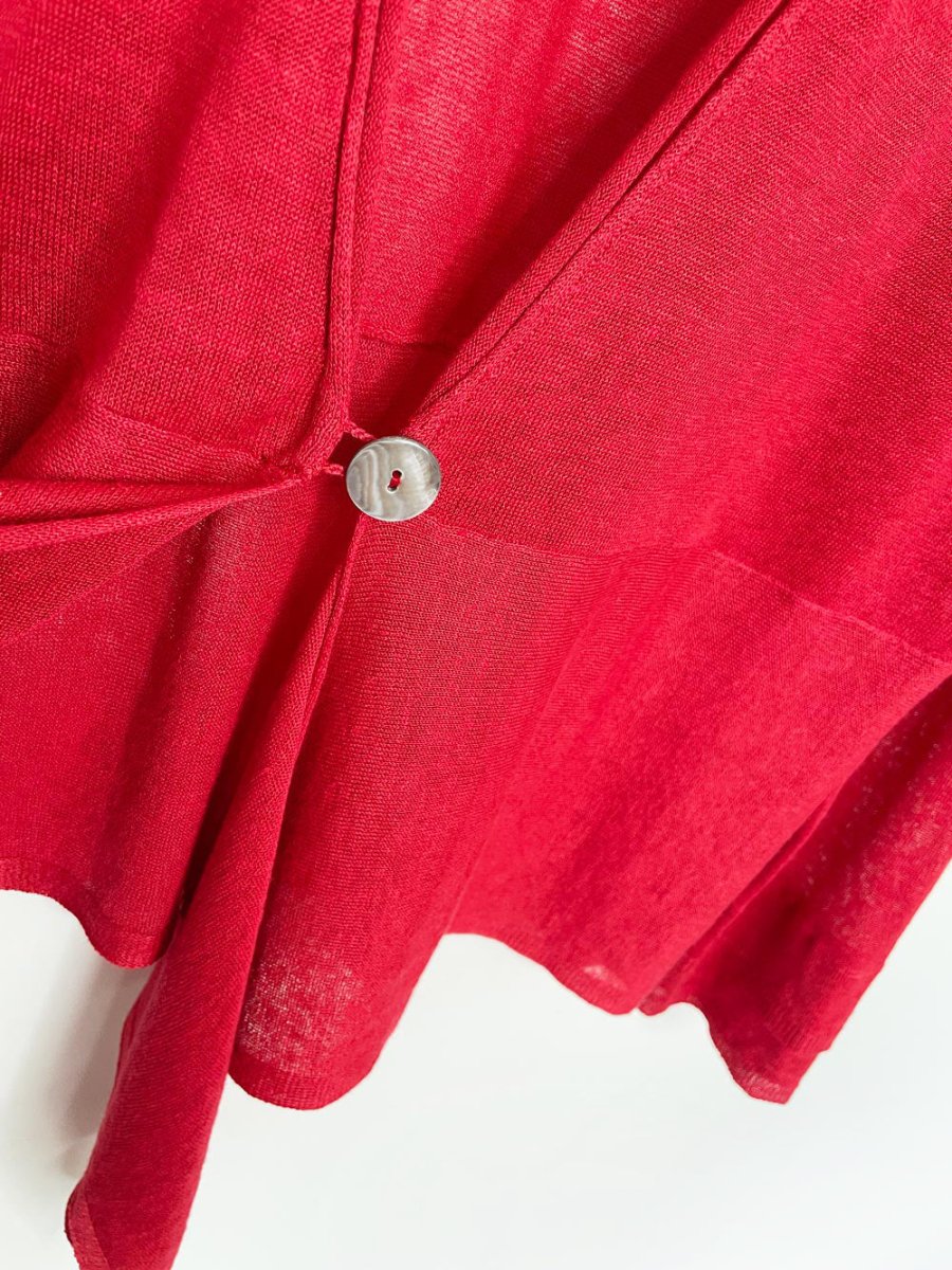 vintage 00s east linen - blend single button knit cardigan - good market thrift store