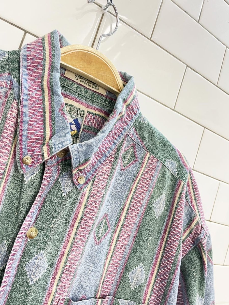 vintage 90s tt&co aztec shirt - good market thrift store