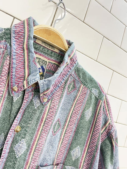vintage 90s tt&co aztec shirt - good market thrift store