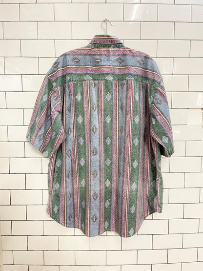 vintage 90s tt&co aztec shirt - good market thrift store