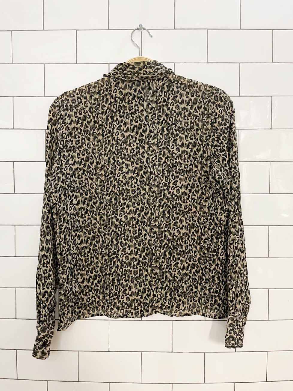 vintage 00s finity 100% silk animal print blouse