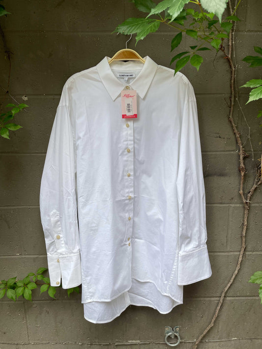 elizabeth and james white button back shirt dress