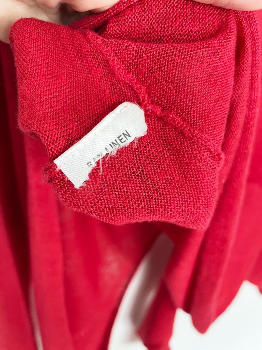 vintage 00s east linen - blend single button knit cardigan - good market thrift store