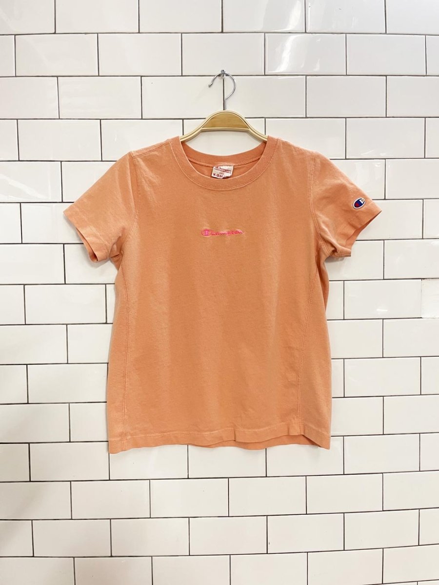 champion neon logo heavy cotton tee - good market thrift store