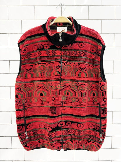 vintage 90s duffel sportswear fleece zip up vest | made in usa - good market thrift store