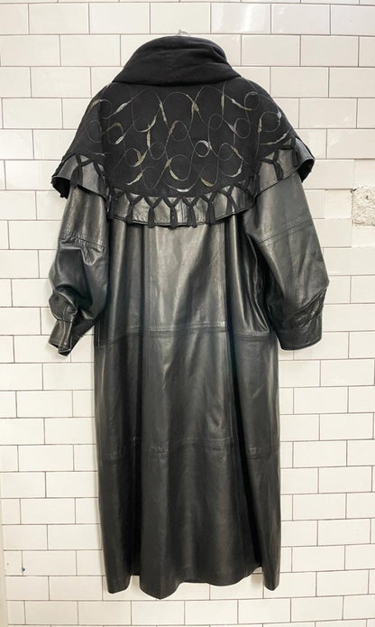 vintage norma butter leather fringe floor length coat - good market thrift store