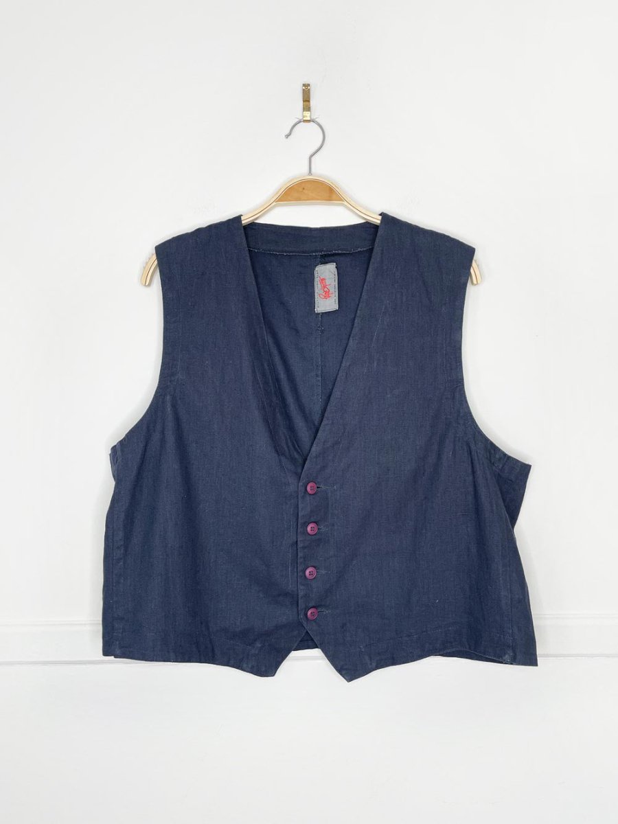 vintage 90s panchetti ramie - blend vest - good market thrift store