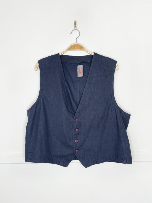 vintage 90s panchetti ramie - blend vest - good market thrift store
