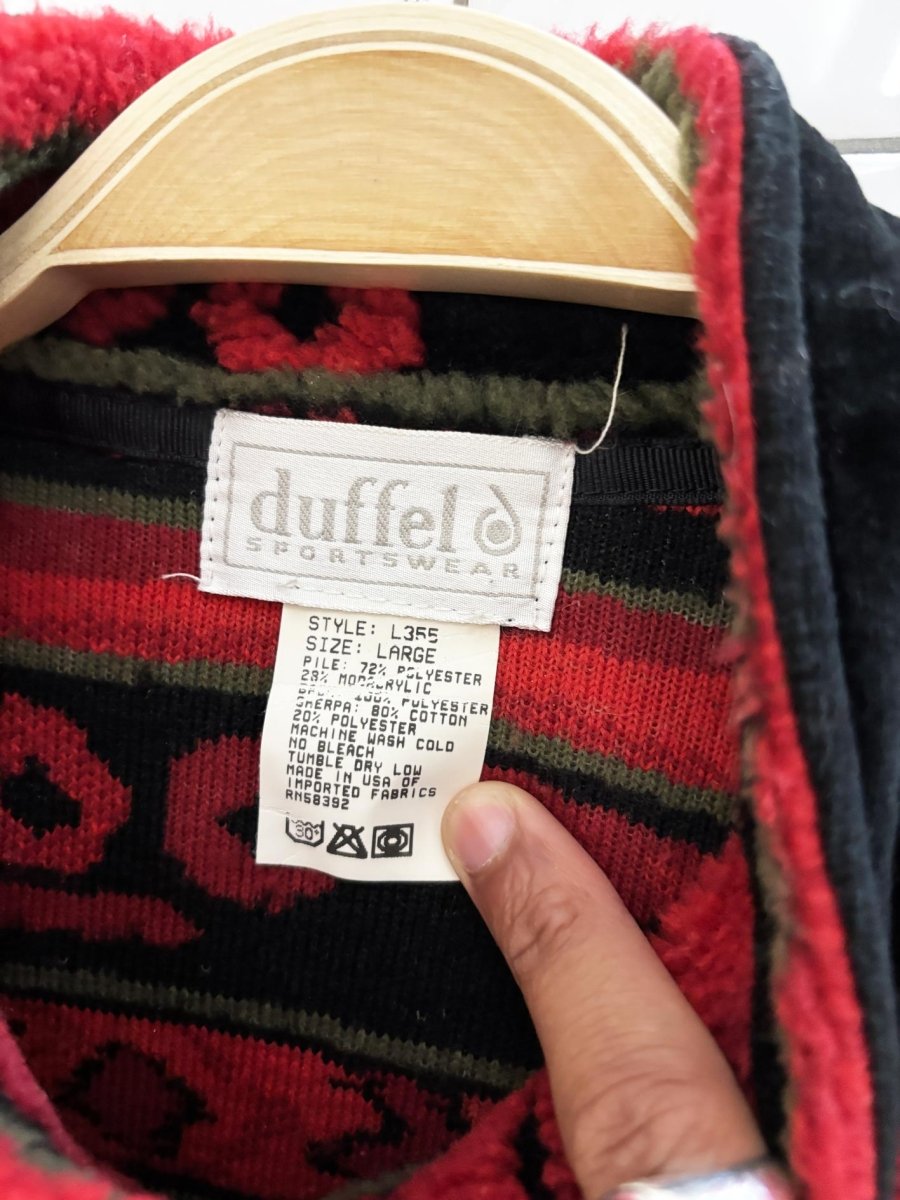 vintage 90s duffel sportswear fleece zip up vest | made in usa - good market thrift store