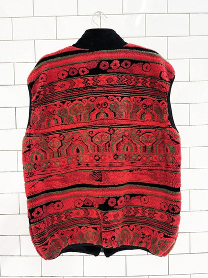 vintage 90s duffel sportswear fleece zip up vest | made in usa - good market thrift store