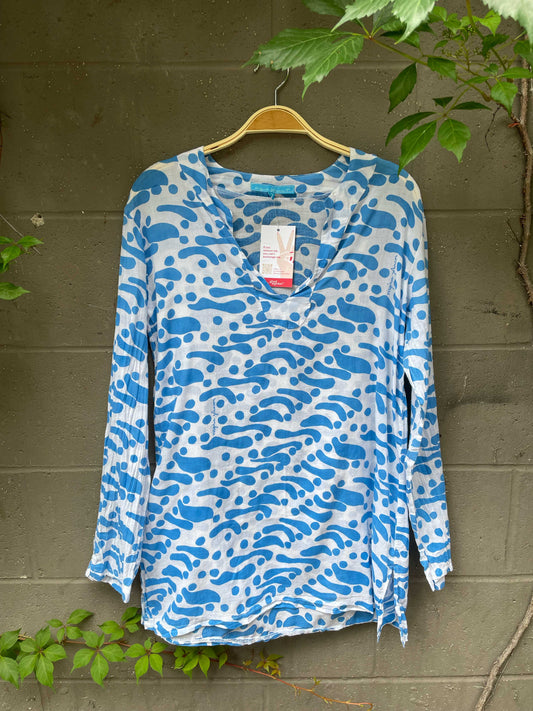 virginia johnson pool waves beach tunic