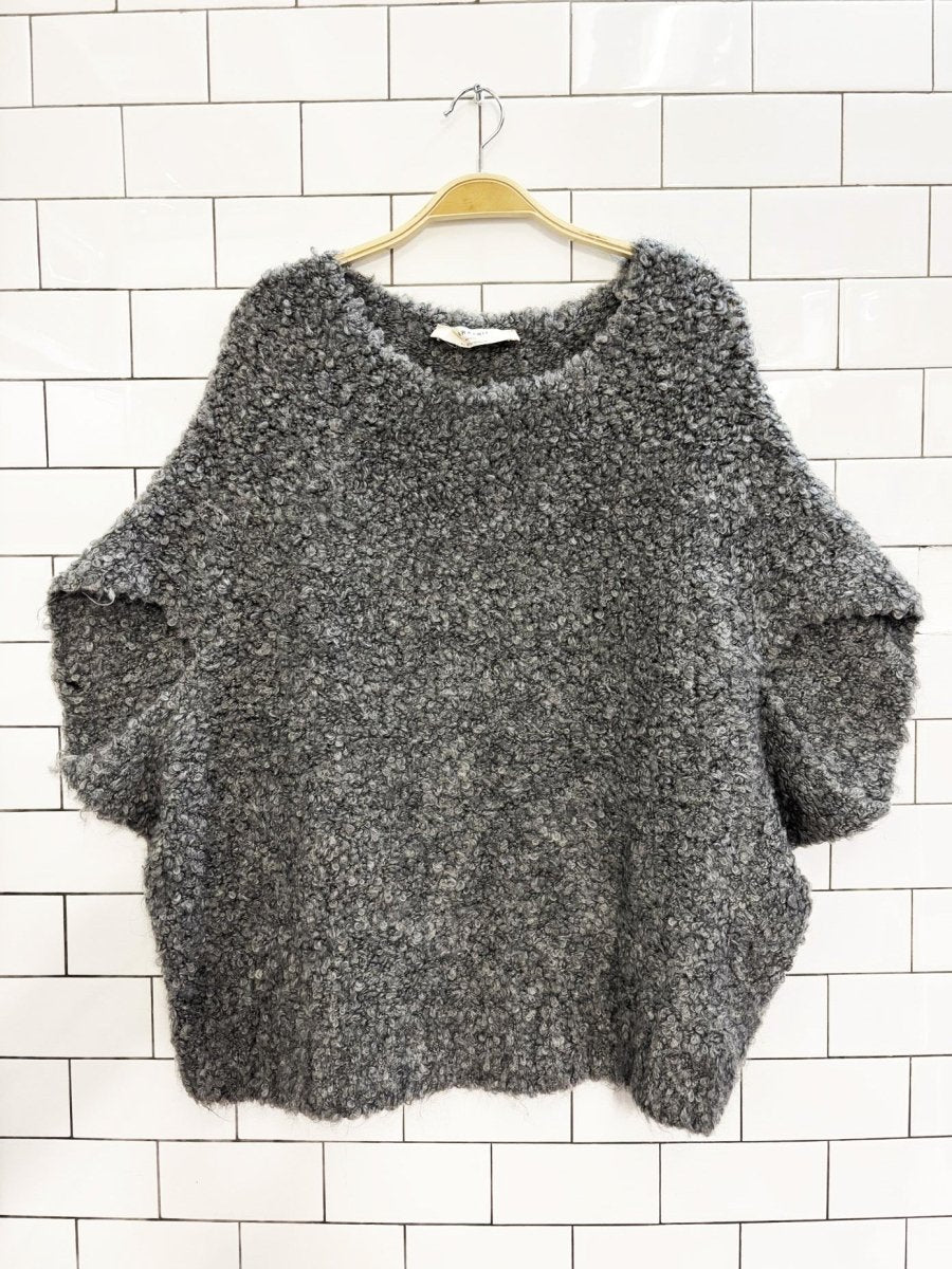 zara mohair - blend boucle knit sleeveless sweater | made in italy - good market thrift store